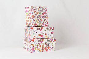 Коробки подарункові набір 3шт вкладені 1в1  розмір найбільшої 20х20х95см тиснення фольгою BM23