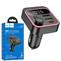 FM Модулятор Hoco E85 з підсв. PD20W+QC3.0 (2USB/1Type-C/38W) чорний, FM модулятор в машину