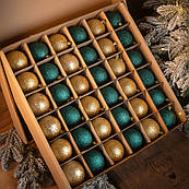 Ялинковий набір кульок коробка іграшок куль золоті різдвяні кульки пластикові іграшки прикраси однотонні кулі пластик на ялинку