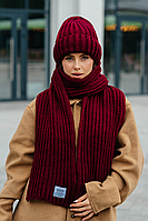 В'язаний комплект "Ульяна", колір вишневий