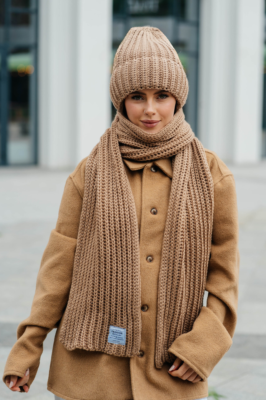 В'язаний комплект "Ульяна", колір кемел