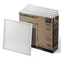 Набір світильник LED панель EVROLIGHT ОПАЛ-40 4000K 6 шт
