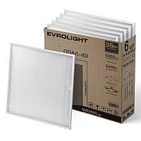 Набір світильник LED панель EVROLIGHT ОПАЛ-40 6400K 6шт