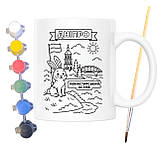 Набір для творчості кружка розмальовка місто Дніпро 330 мл біла (КР0079), фото 2