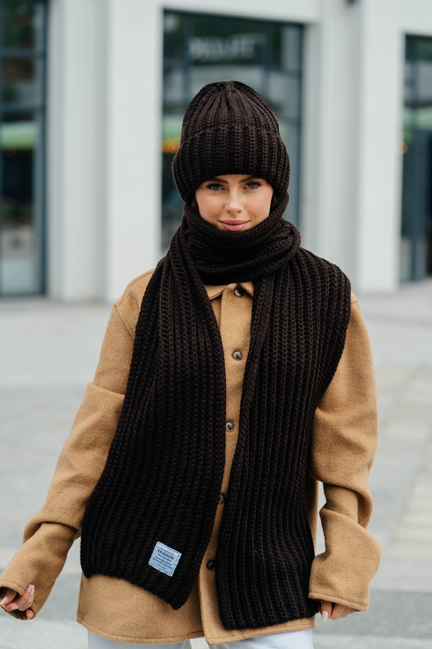 В'язаний комплект "Ульяна", колір коричневий
