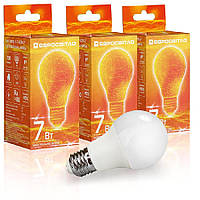 Набір Лампа світлодіодна Євросвітло 7Вт 4200К A-7-4200-27 Е27 3шт