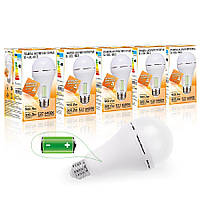 Набір лампа акумуляторна Е27 LED SL-EBL-803 АС9W DC3W 6400К 5шт