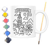 Набір для творчості кружка розмальовка місто Вінниця 330 мл біла (КР0080), фото 2