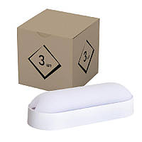 Набір світильник LED накладний Євросвітло 12Вт овал CL-V1 6400K IP65 3шт