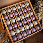 Набір новорічних ялинкових іграшок 36 куль, кульок на ялинку пластик прикраси пластикові кулі кульки та новорічні ялинкові іграшки