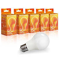 Набір Лампа світлодіодна Євросвітло 15Вт 4200К A-15-4200-27 Е27 5шт
