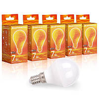 Набір Лампа світлодіодна Євросвітло 7Вт 4200К P-7-4200-14 Е14 5шт