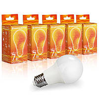 Набір Лампа світлодіодна Євросвітло 7Вт 4200К A-7-4200-27 Е27 5шт