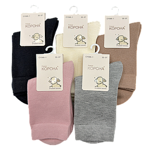 Дитячі підліткові зимові шкарпетки Корона кашемірові м’які теплі однотонні (10 пар)