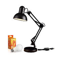 Набір настільна лампа Євросвітло Ridy-027 E27 чорна  і лампа 10 Вт 4200К Е27