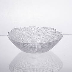 Салатниця маленька скляна прозора 350 мл, кругла салатниця для салатів фруктів та десертів