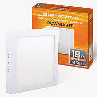 Світильник точковий накладний Євросвітло 18Вт квадрат LED-SS-225-18 6400К