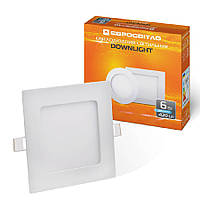 Світильник точковий врізний Євросвітло 6Вт квадрат LED-S-120-6 6400К