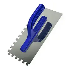 Затирка (гладилка) з неіржавіючої сталі зубачата 10x10 мм Polax 130x270 мм