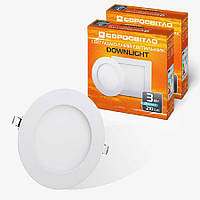 Світильник точковий врізний Євросвітло 3Вт коло LED-R-90-3 4200К 2 шт