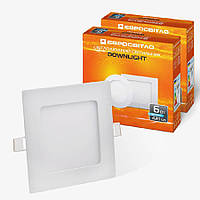 Світильник точковий врізний Євросвітло 6Вт квадрат LED-S-120-6 4200К 2 шт