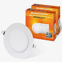 Світильник точковий врізний Євросвітло 6Вт коло LED-R-120-6 6400К 2 шт