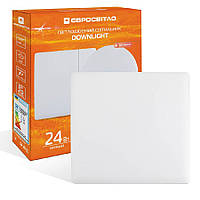 Світильник точковий врізний Євросвітло 24Вт квадрат LED-S-170-24 4200К без рамки