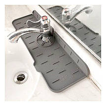 Силіконовий килимок накладка під кран на кухонну мийку чи раковину у ванній SiliconGoods Gray, фото 4