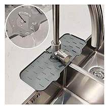 Силіконовий килимок накладка під кран на кухонну мийку чи раковину у ванній SiliconGoods Gray, фото 2