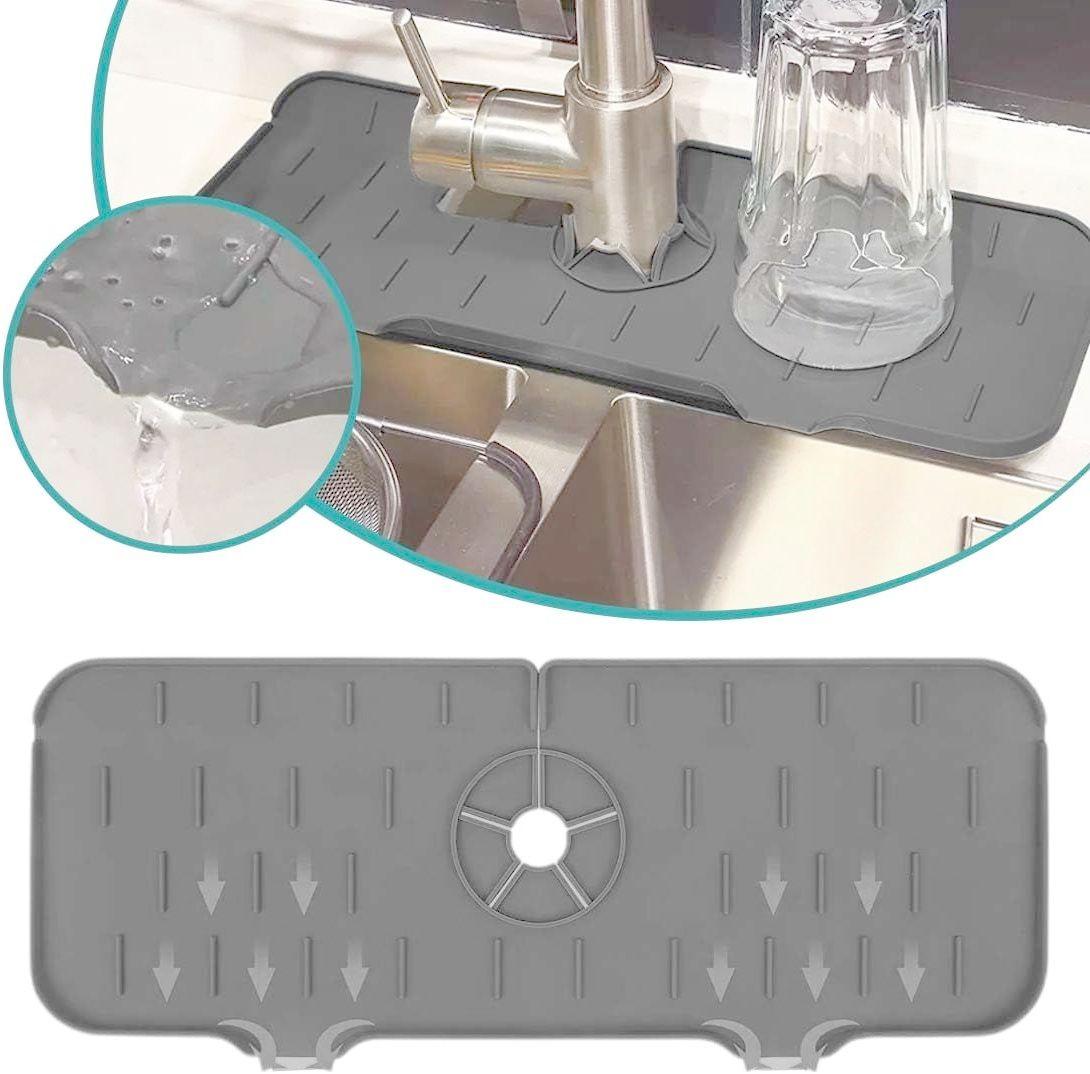Силіконовий килимок накладка під кран на кухонну мийку чи раковину у ванній SiliconGoods Gray