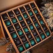 Ялинковий набір 36 кульок коробка іграшок куль пластикові зелені різдвяні кульки іграшки прикраси однотонні кулі пластик на ялинку