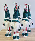 Новорічний ельф гном 75-80 см на довгих смугастих ніжках, декоративний різдвяний інтер'єрний гном Green, фото 6