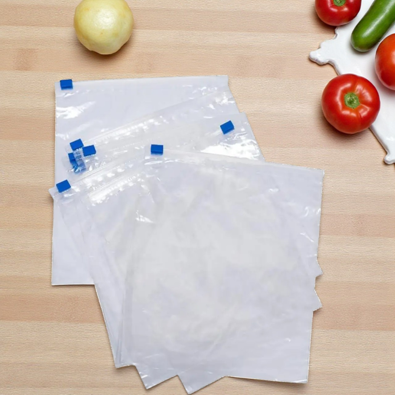 Пакет із замком слайдером 20,3x25,4 см 25 шт прозорий пакет із замком, багаторазові пакети для заморожування, фото 1