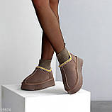 Жіночі низки уги, жіночі уги автоледі, коричневі уги жіночі, жіночі уги на високій підошві, фото 7