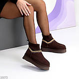 Жіночі низки уги, жіночі уги автоледі, коричневі уги жіночі, жіночі уги на високій підошві, фото 8