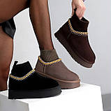 Жіночі низки уги, жіночі уги автоледі, коричневі уги жіночі, жіночі уги на високій підошві, фото 6