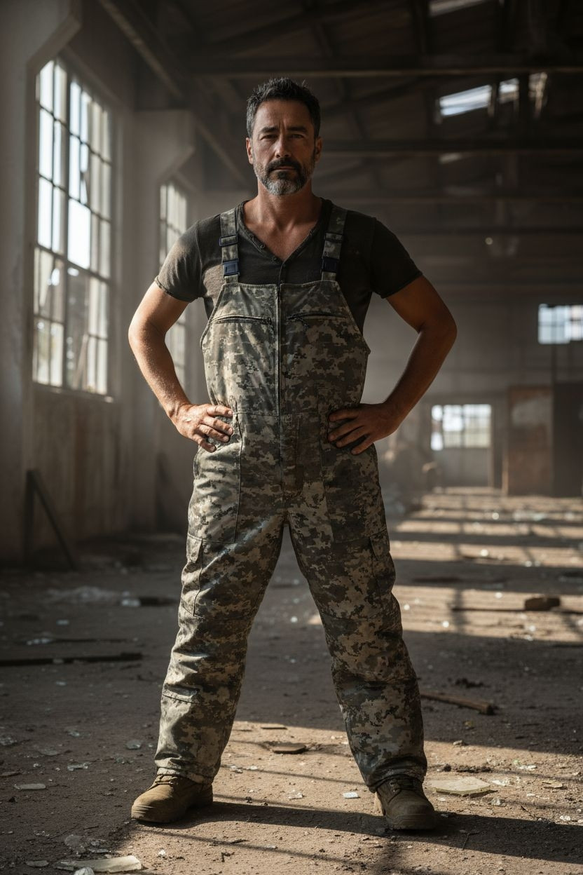 Комбез мужской теплый очень зимний комбенизон пиксель XL 52 на флисе с карманами для наколенников - фото 1 - id-p2784287442