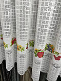 Тюль кухонний 3 м х 1,20 м з тасьмою молочний фрукти, фото 6
