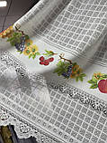 Тюль кухонний 3 м х 1,20 м з тасьмою молочний фрукти, фото 3