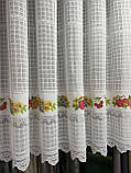 Тюль кухонний 3 м х 1,20 м з тасьмою молочний фрукти, фото 8
