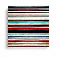 Квадратна картина «Кольорові лінії» Сучасна яскрава абстракція Друк на полотні, настінний декор 40х40 см, фото 2
