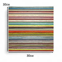 Квадратна картина «Кольорові лінії» Сучасна яскрава абстракція Друк на полотні, настінний декор 40х40 см, фото 4