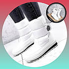 Жіночі дутики зимові білі з хутром на липучці теплі