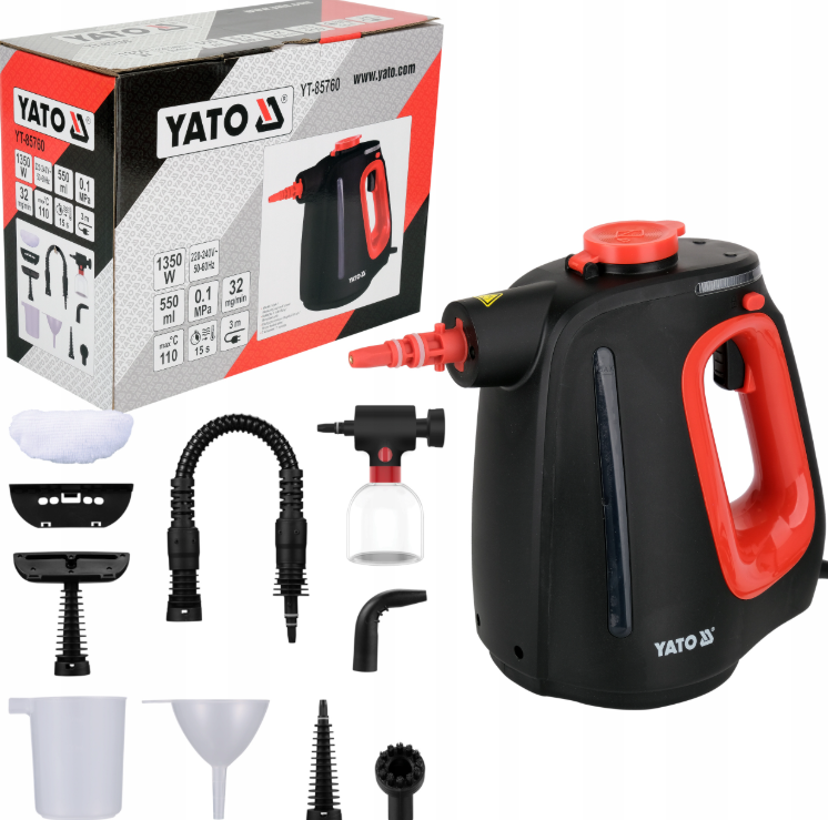 Компактний багатофункційний пароочисник 1350 Вт YATO YT-85760
