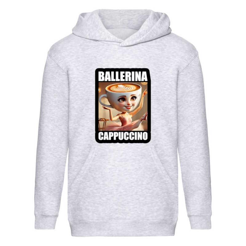 Худі Брейнрот Балерина Капучіна італійський мем (brainrot Ballerina Cappucina 002) сіре, 116-128-140-152-164 розмір, фото 1