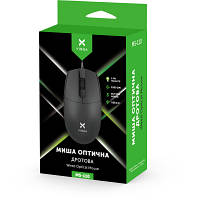 Мишка Vinga MS-110 Black, оптична, дротова, звичайна, 1200dpi, 3 кнопки, USB 1.5 м