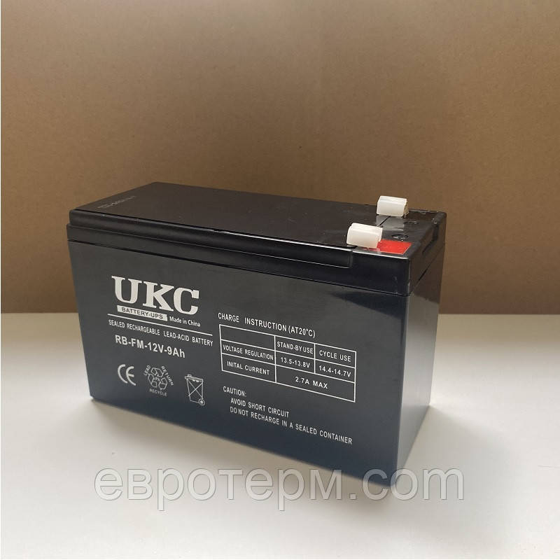 Акумулятор UKC RB-FM-12V-9Ah олив'яно-кислотний, для безперебійника, акумулятор для ДБЖ, акумулятор для оприскувача, фото 1