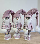 Новорічна Hand made фігурка різдвяного гнома з довгою шапочкою 80 см, Скандинавський гном пр-во Україна, фото 8