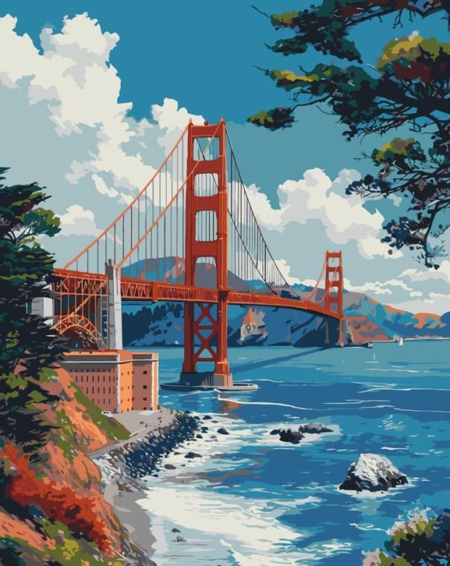 Картина за номерами ArtCraft Міст «Золота Брама» (ACR-B-11070-AC) 40 х 50 см, фото 1