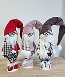 Новорічна Hand made фігурка різдвяного гнома з довгою шапочкою 80 см, Скандинавський гном пр-во Україна, фото 9